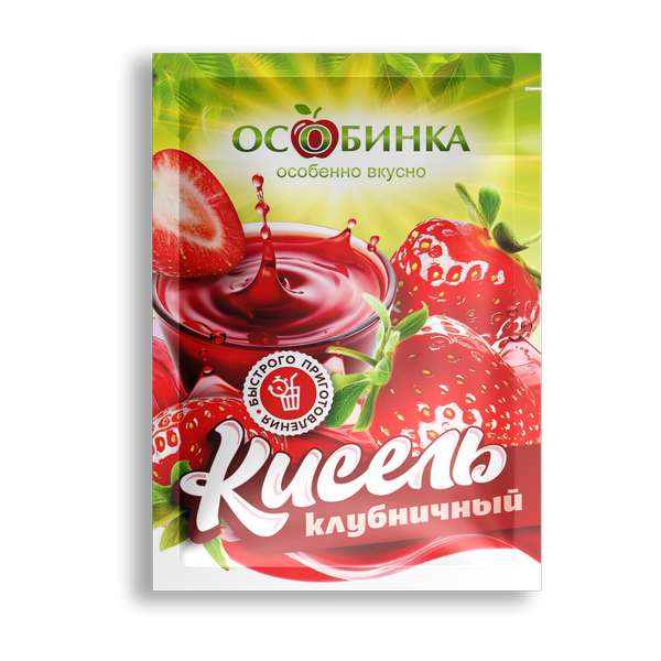 Упаковка Кисель клубничный - аренда торгового знака Особинка